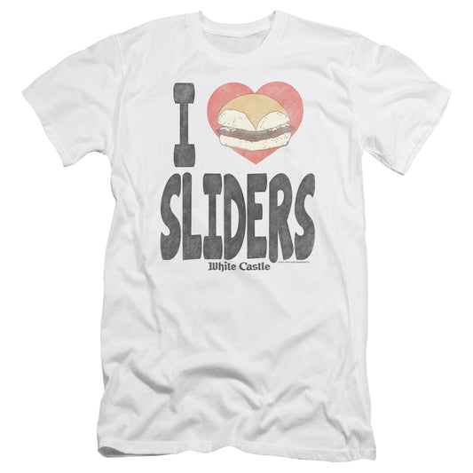 White Castle - I Heart Sliders-premuim Canvas Adult Slim Fit 30/1 - White