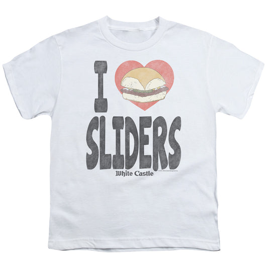 WHITE CASTLE I HEART SLIDERS - S/S YOUTH 18/1 - WHITE T-Shirt