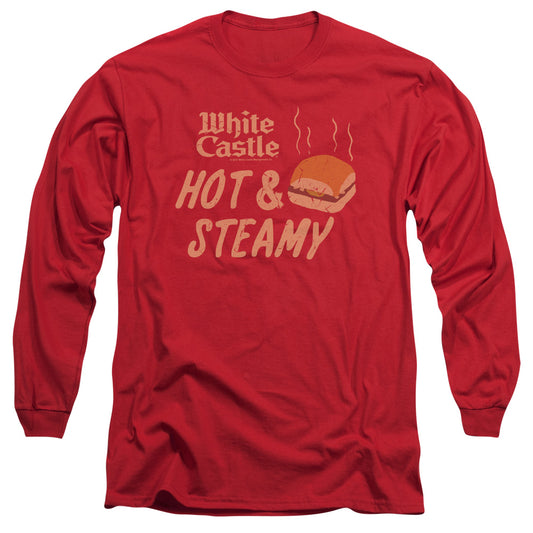 White Castle - Hot & Steamy - Long Sleeve Adult 18/1 - Red T-shirt