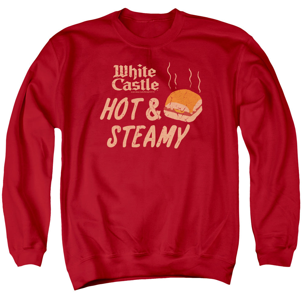 White Castle - Hot &amp; Steamy - Adult Crewneck Sweatshirt - Red