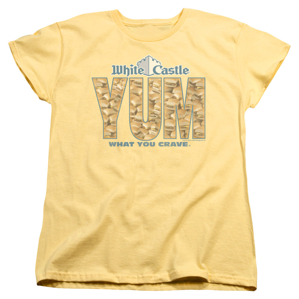 White Castle - Yum - Short Sleeve Womens Tee - Banana T-shirt