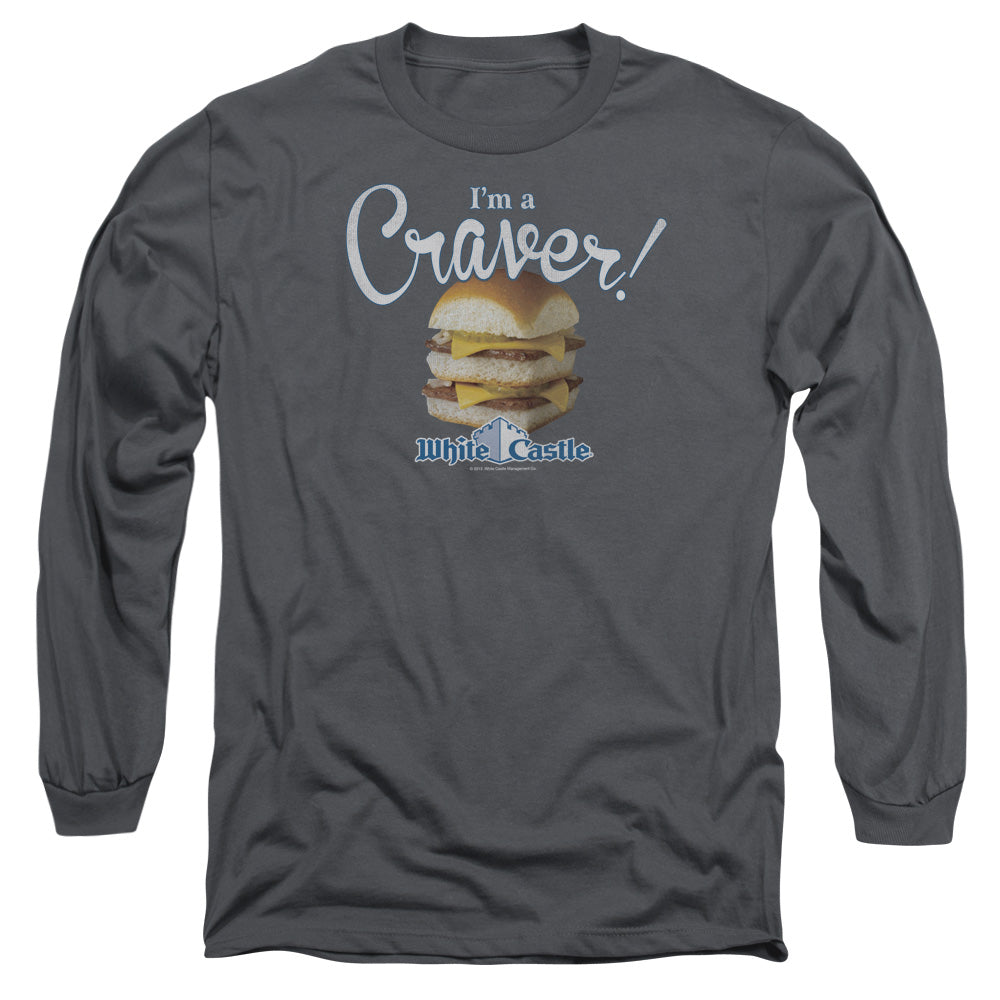 White Castle - Craver - Long Sleeve Adult 18/1 - Charcoal T-shirt