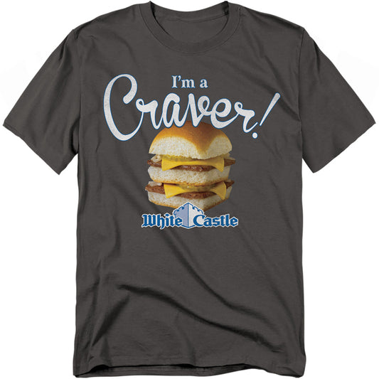 White Castle - Craver - Short Sleeve Adult 18/1 - Charcoal T-shirt
