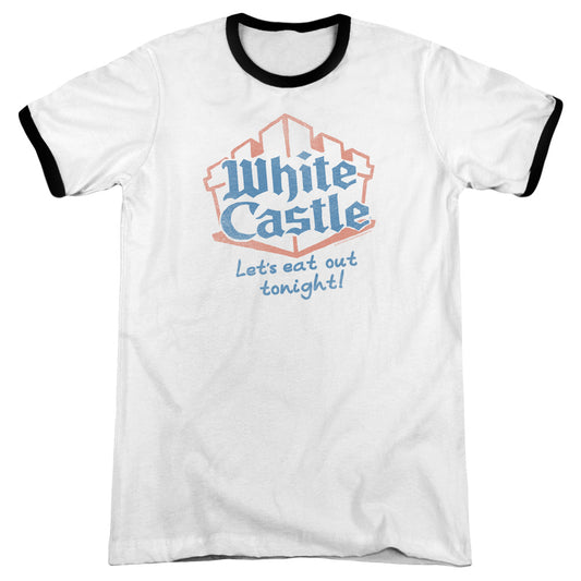 White Castle - Lets Eat - Adult Ringer - White/black