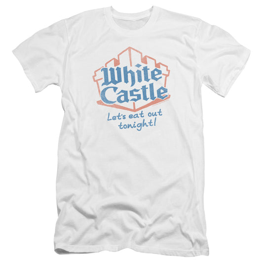 White Castle - Lets Eat-premuim Canvas Adult Slim Fit 30/1 - White