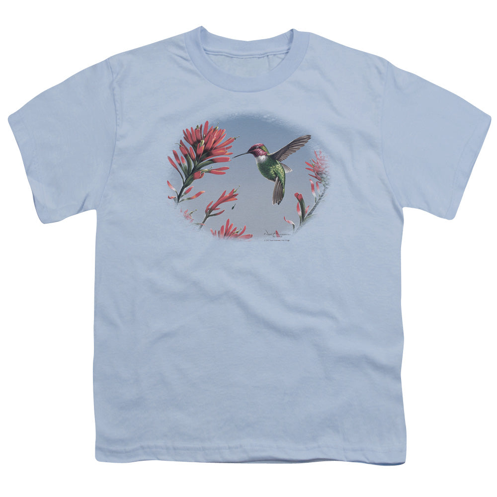 Wildlife - Annas Hummingbird - Short Sleeve Youth 18/1 - Light Blue T-shirt