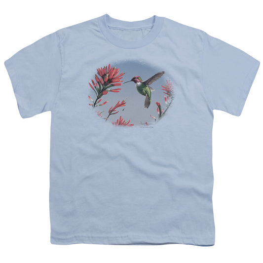 Wildlife - Annas Hummingbird - Short Sleeve Youth 18/1 - Light Blue T-shirt