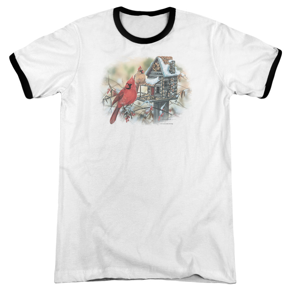 Wildlife - Cardinals Rustic Retreat - Adult Ringer - White/black