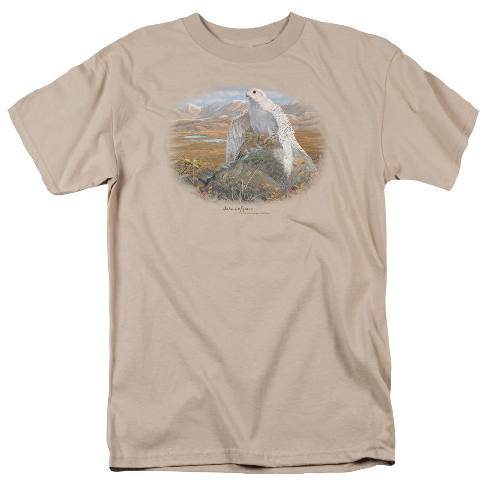 Wildlife - Gyrfalcon - Short Sleeve Adult 18/1 - Sand T-shirt