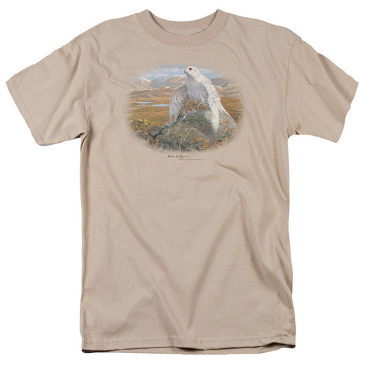 Wildlife - Gyrfalcon - Short Sleeve Adult 18/1 - Sand T-shirt
