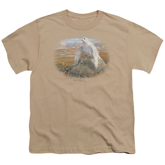 Wildlife - Gyrfalcon - Short Sleeve Youth 18/1 - Sand T-shirt
