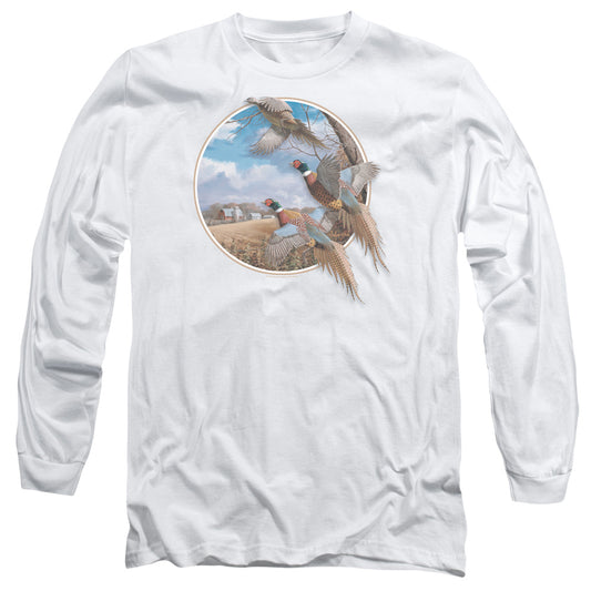 WILDLIFE OCTOBER MEMORIES PHEASANTS - L/S ADULT 18/1 - WHITE T-Shirt