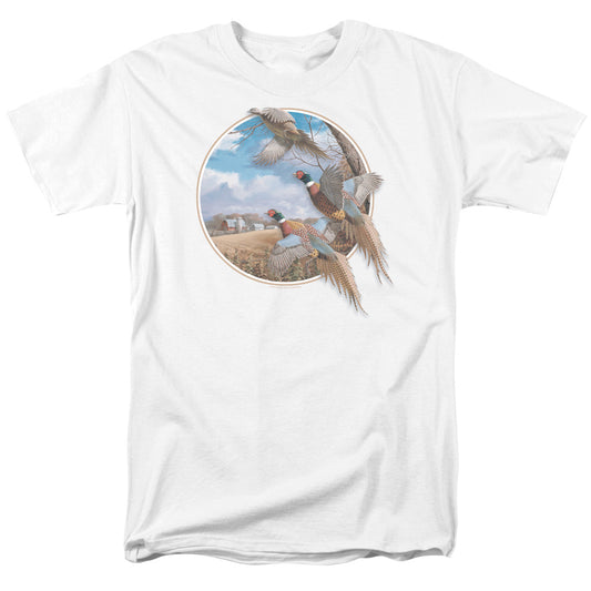 Wildlife - October Memories Pheasants - Short Sleeve Adult 18/1 - White T-shirt