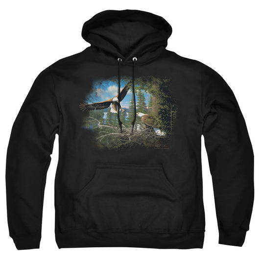 Wildlife - Spring Bald Eagles - Adult Pull-over Hoodie - Black