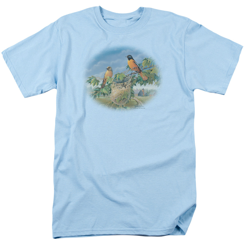 Wildlife - Orioles And Farm - Short Sleeve Adult 18/1 - Light Blue T-shirt