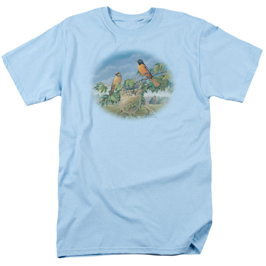 Wildlife - Orioles And Farm - Short Sleeve Adult 18/1 - Light Blue T-shirt