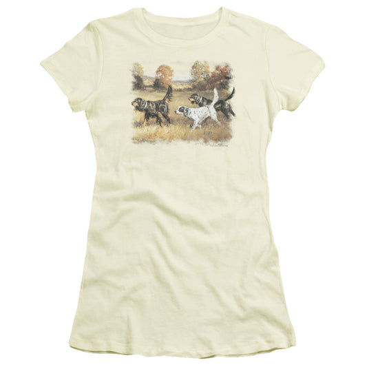Wildlife - Three Setters - Short Sleeve Junior Sheer - Cream T-shirt