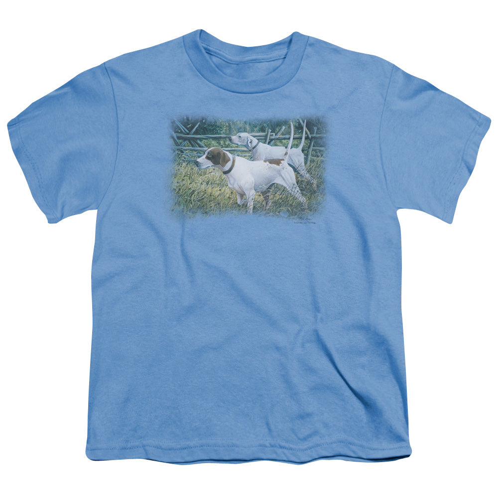 Wildlife - English Pointer Pair - Short Sleeve Youth 18/1 - Slate T-shirt