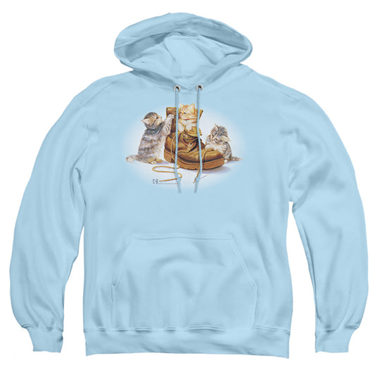 Wildlife - Playful Kittens - Adult Pull-over Hoodie - Light Blue