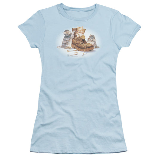 WILDLIFE PLAYFUL KITTENS - S/S JUNIOR SHEER - LIGHT BLUE T-Shirt