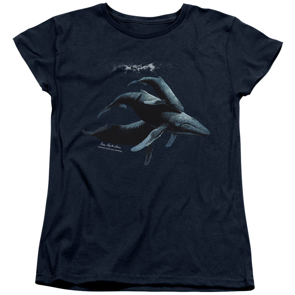 Wildlife - Power&grace - Short Sleeve Womens Tee - Navy T-shirt