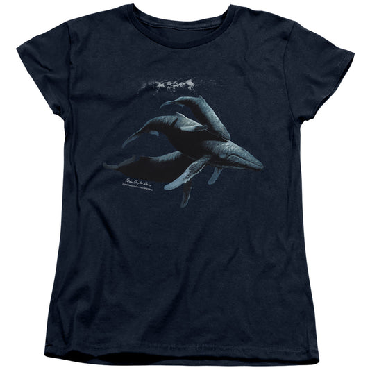 Wildlife - Power&grace - Short Sleeve Womens Tee - Navy T-shirt