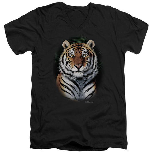 WILDLIFE JUNGLE FIRE - S/S ADULT V-NECK - BLACK T-Shirt
