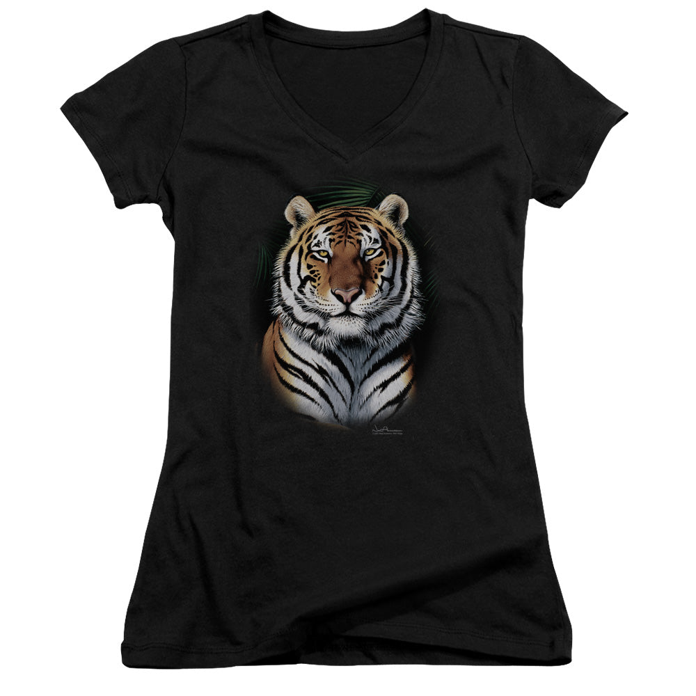 Wildlife Jungle Fire - Junior V-neck - Black