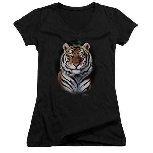 Wildlife Jungle Fire - Junior V-neck - Black