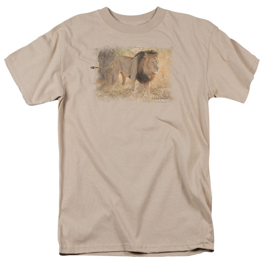 Wildlife - Shumba In The Grass - Short Sleeve Adult 18/1 - Sand T-shirt