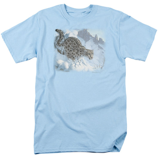 Wildlife - Snow Leopard - Short Sleeve Adult 18/1 - Light Blue T-shirt