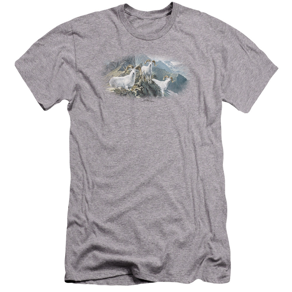 Wildlife - High Trails Dall Sheep-premuim Canvas Adult Slim Fit 30/1 - Athletic Heather