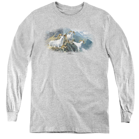 Wildlife - High Trails Dall Sheep - Youth Long Sleeve Tee - Athletic Heather