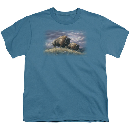 Wildlife - Nomads Of The Plains - Short Sleeve Youth 18/1 - Slate T-shirt