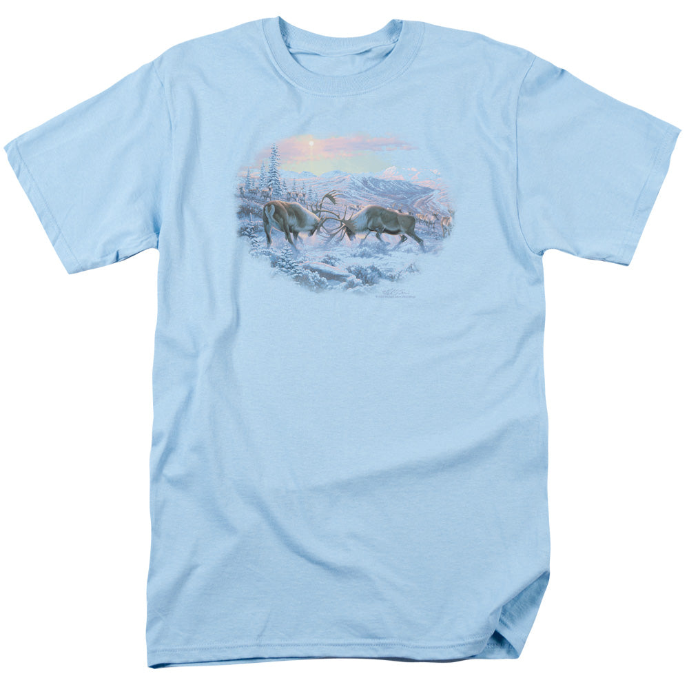 Wildlife - Battling Bulls - Short Sleeve Adult 18/1 - Light Blue T-shirt