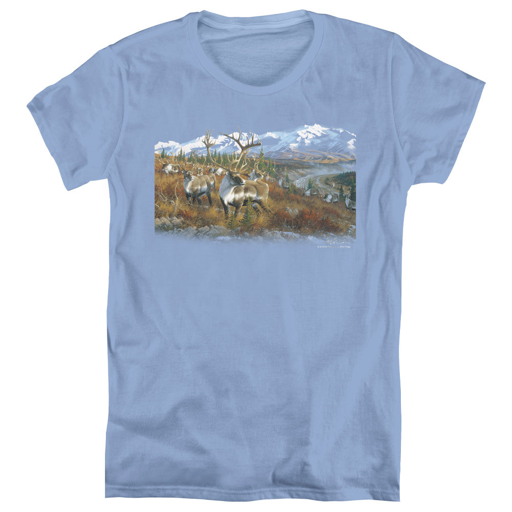 Wildlife - Caribou - Short Sleeve Womens Tee - Carolina Blue T-shirt