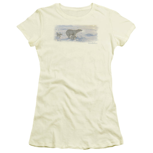 Wildlife - On The Edge - Short Sleeve Junior Sheer - Cream T-shirt