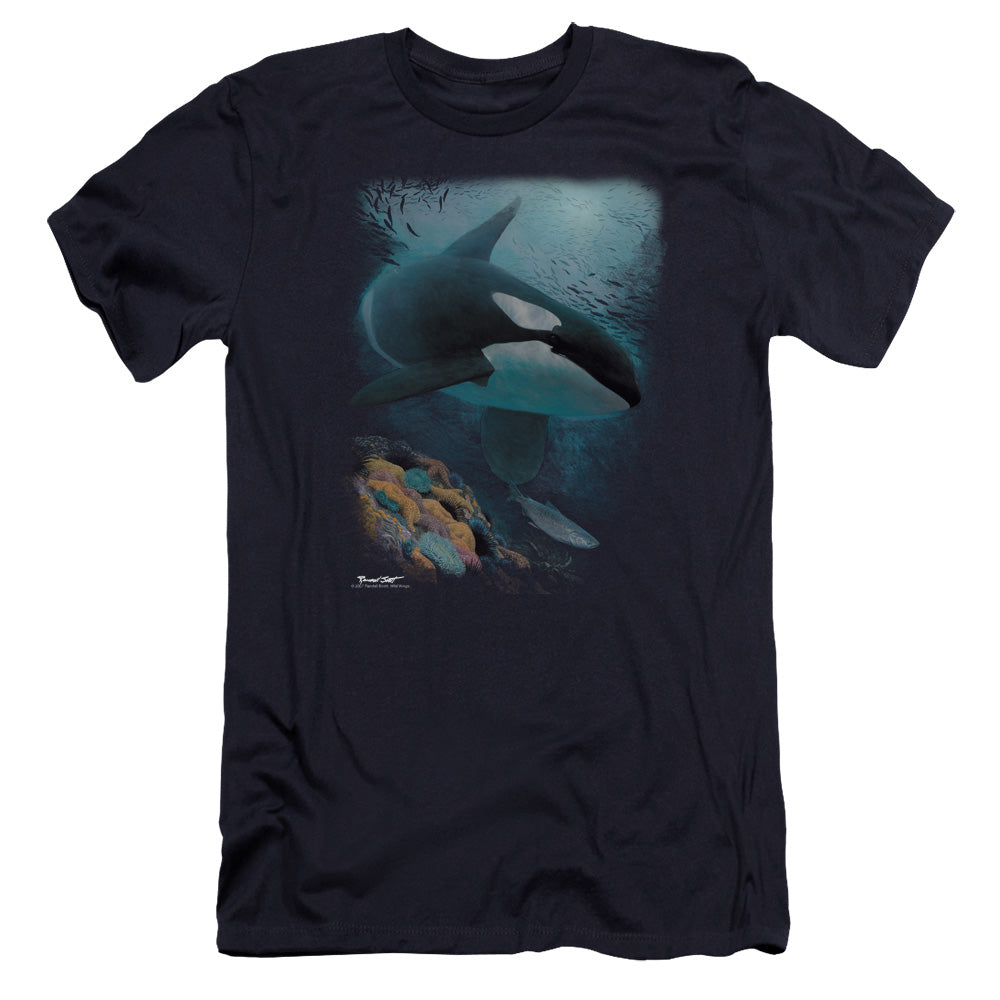 Wildlife - Salmon Hunter Orca-premuim Canvas Adult Slim Fit 30/1 - Navy