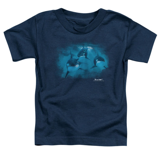 Wildlife - Pod Of Orcas - Short Sleeve Toddler Tee - Navy T-shirt