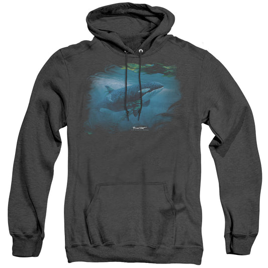 Wildlife - Pursuit Thru The Kelp Orca - Adult Heather Hoodie - Black