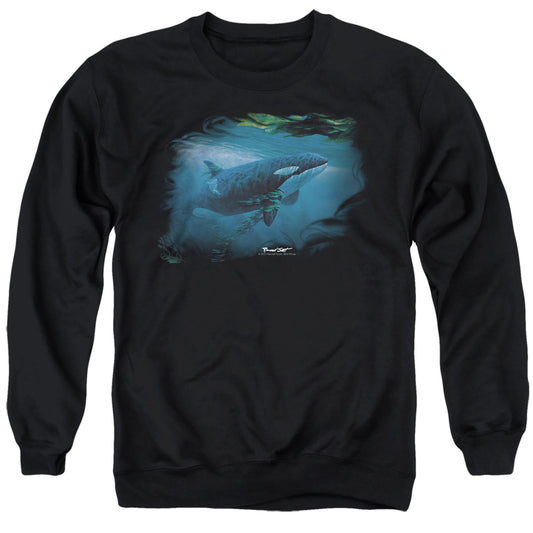 Wildlife - Pursuit Thru The Kelp Orca - Adult Crewneck Sweatshirt - Black