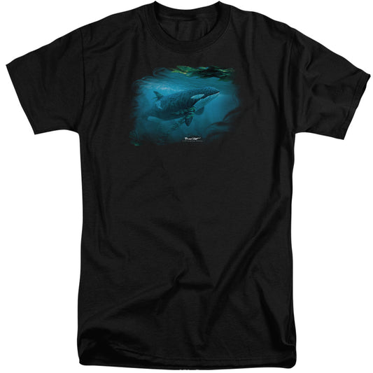 Wildlife - Pursuit Thru The Kelp Orca - Short Sleeve Adult Tall - Black T-shirt