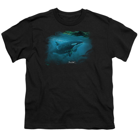 WILDLIFE PURSUIT THRU THE KELP ORCA - S/S YOUTH 18/1 - BLACK T-Shirt