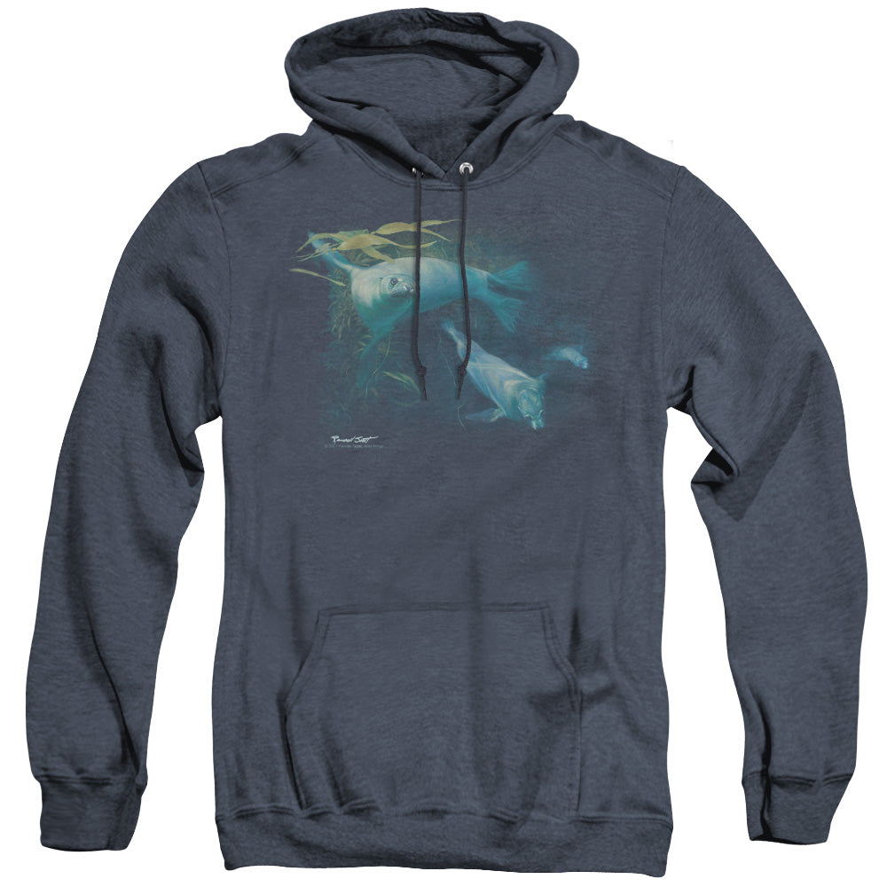 Wildlife - Kelp Patrol - Adult Heather Hoodie - Navy