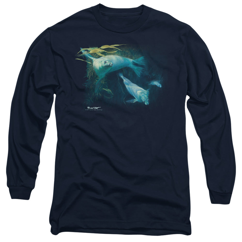 Wildlife - Kelp Patrol - Long Sleeve Adult 18/1 - Navy T-shirt