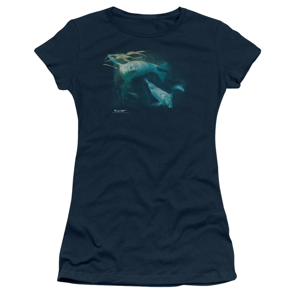 Wildlife - Kelp Patrol - Short Sleeve Junior Sheer - Navy T-shirt