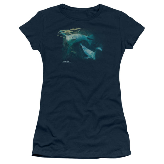 Wildlife - Kelp Patrol - Short Sleeve Junior Sheer - Navy T-shirt