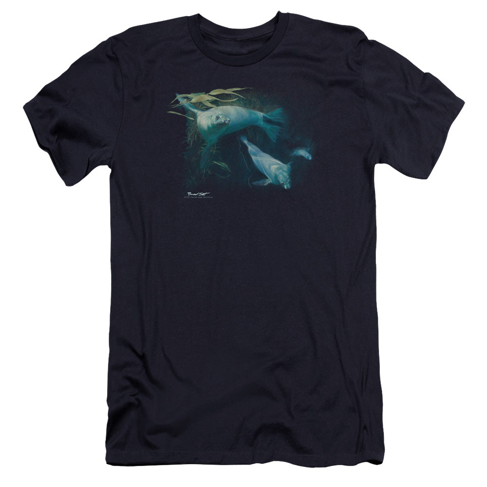 Wildlife - Kelp Patrol-premuim Canvas Adult Slim Fit 30/1 - Navy