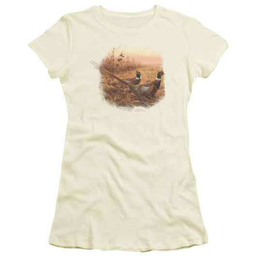 Wildlife - First Alert Pheasants - Short Sleeve Junior Sheer - Cream T-shirt