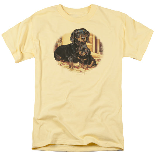 Wildlife - Picture Perfect Dachshunds - Short Sleeve Adult 18/1 - Banana T-shirt